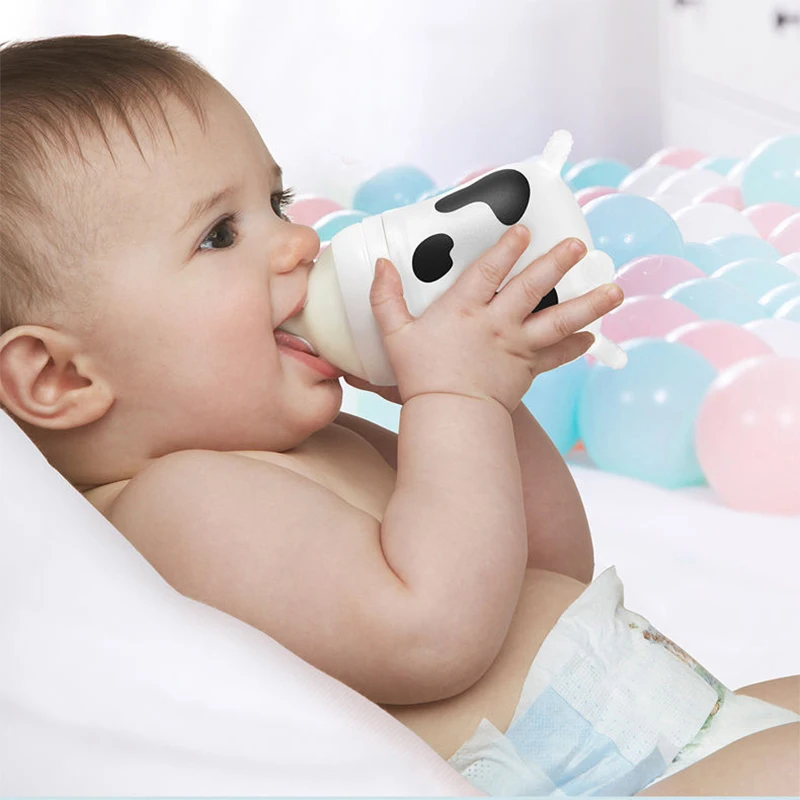 Dr.isla 150/250ML Silicone Baby Bottle Feeding Bottle with Handle Baby Weaning Anti-Choking Nipple BPA Free milk bottle feeding bottle baby feeding utensils