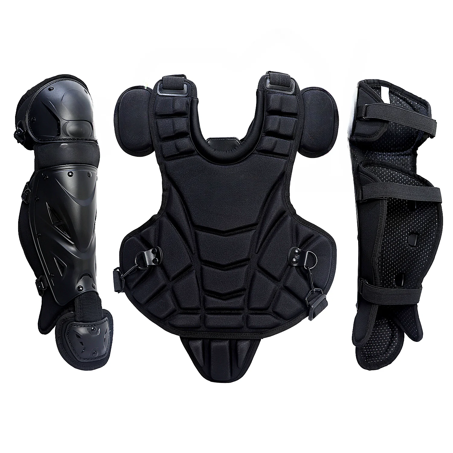 Protector equipment 14inch black baseball catchers chest and leg guards baseball softball for youth