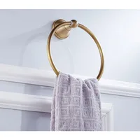 แหวนแขวนผ้าทองเหลืองโบราณ - ที่วางผ้าเช็ดตัวห้องน้ำสีบรอนซ์ขัดเงาสไตล์ยุโรป, ฮาร์ดแวร์วินเทจ 4