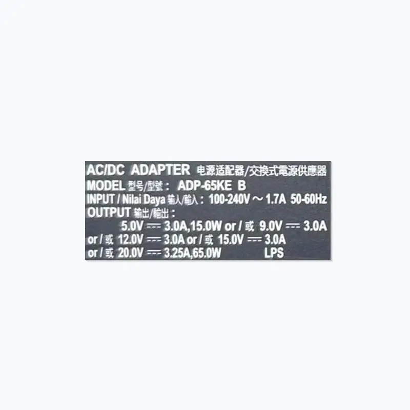 MSI 20V 3.25A 65W TYPE-C DELTA ADP-65KE B 노트북 전원 공급 장치용 AC 어댑터 충전기
