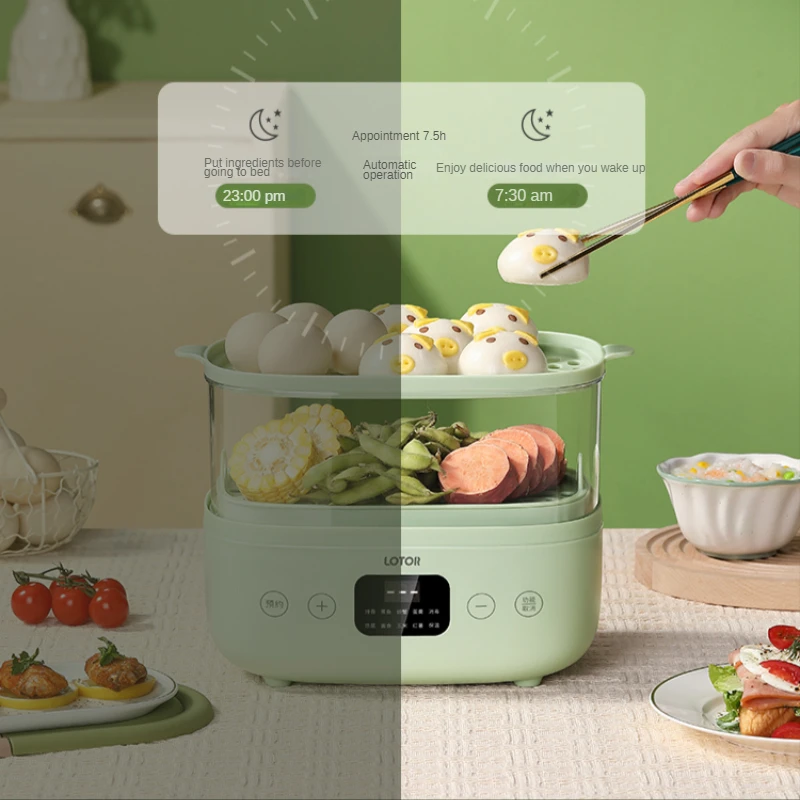 Electric steamer household small intelligent appointment timing multi-function mini electric