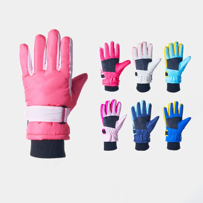 Children Kids Ski Gloves Winter Snowboard Snow Warm Glove Boys Girl Waterproof Thicken Mittens Keep Finger Warm