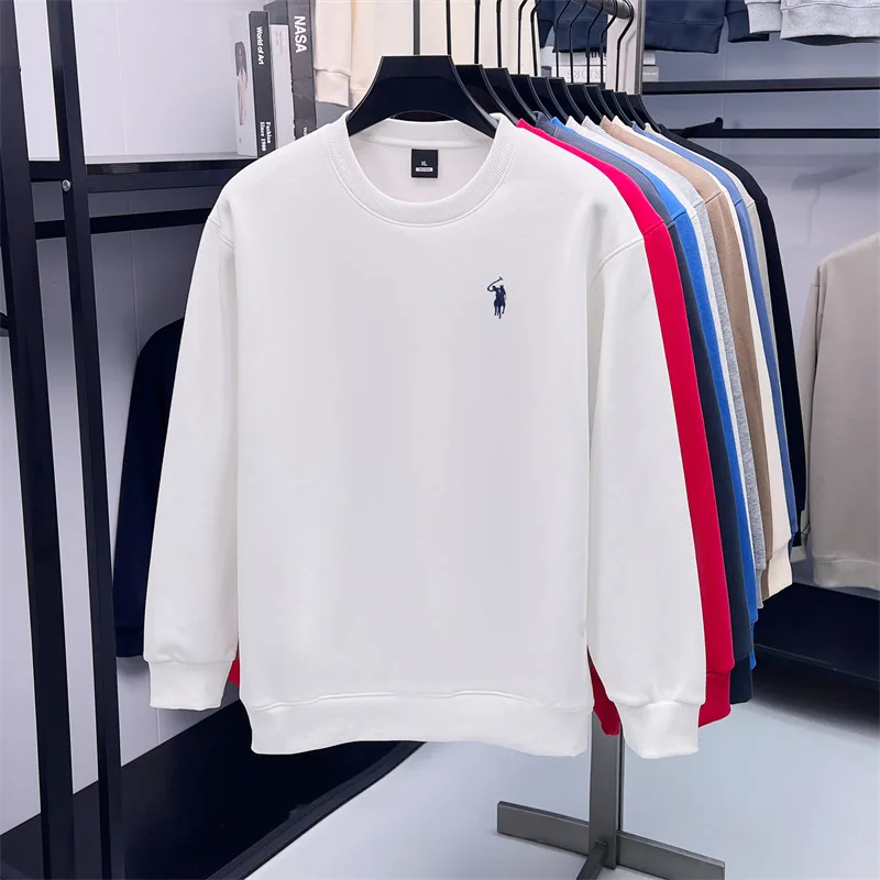 Designer brand men's round neck sportswear autumn new item thickened warm luxury pony print loose casual Paul pullover 4