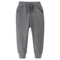 Jumping Meters Dark Grey 2-7T Children's Solid Boys Sweatpants Drawstring Autumn Spring Boys Girls Trousers Pants Baby Clothes 1