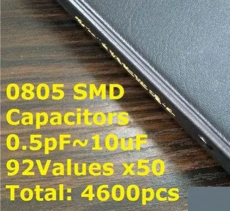 

0805 SMD SMT Chip Capacitor Sample book Assorted Kit 92valuesx50pcs=4600pcs (0.5pF to 10uF)