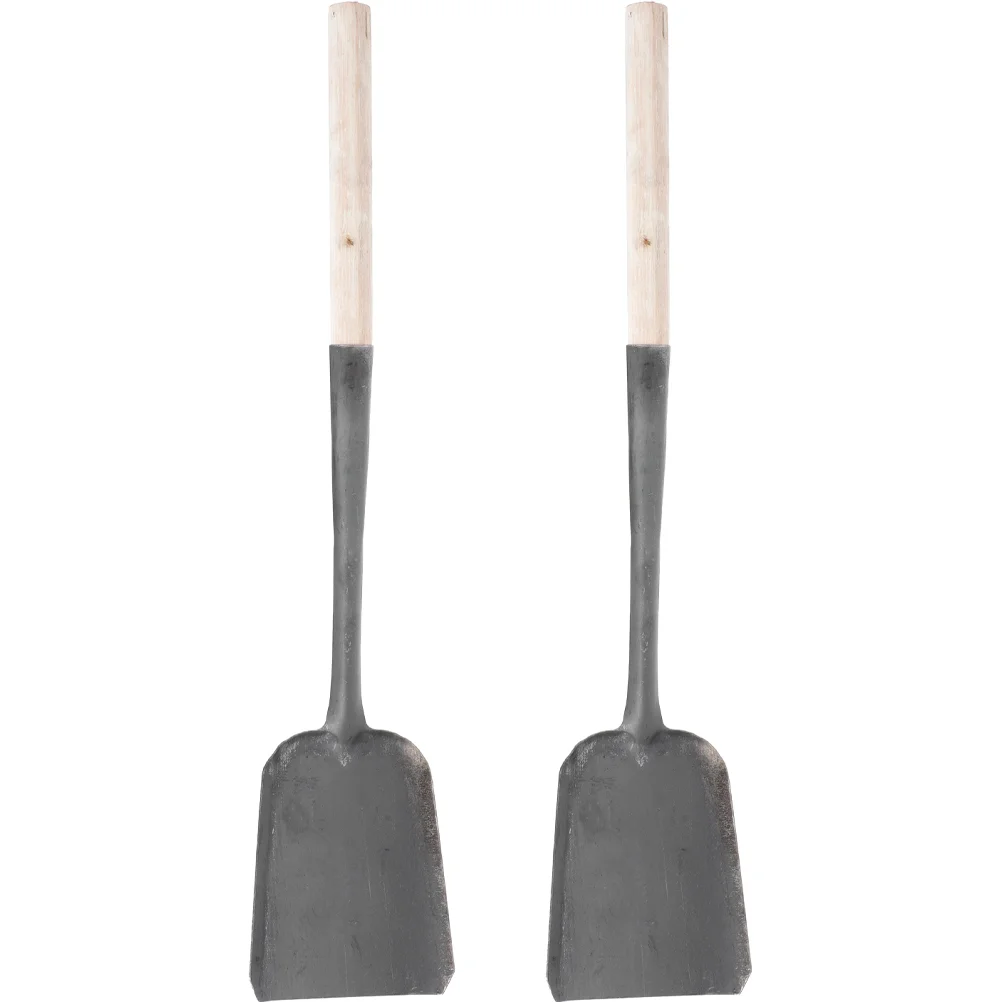 

2 Pcs Soot Oven Cleaning Household Ash Multifunctional Shovels Hand Wood Long Handle Scooping Coal