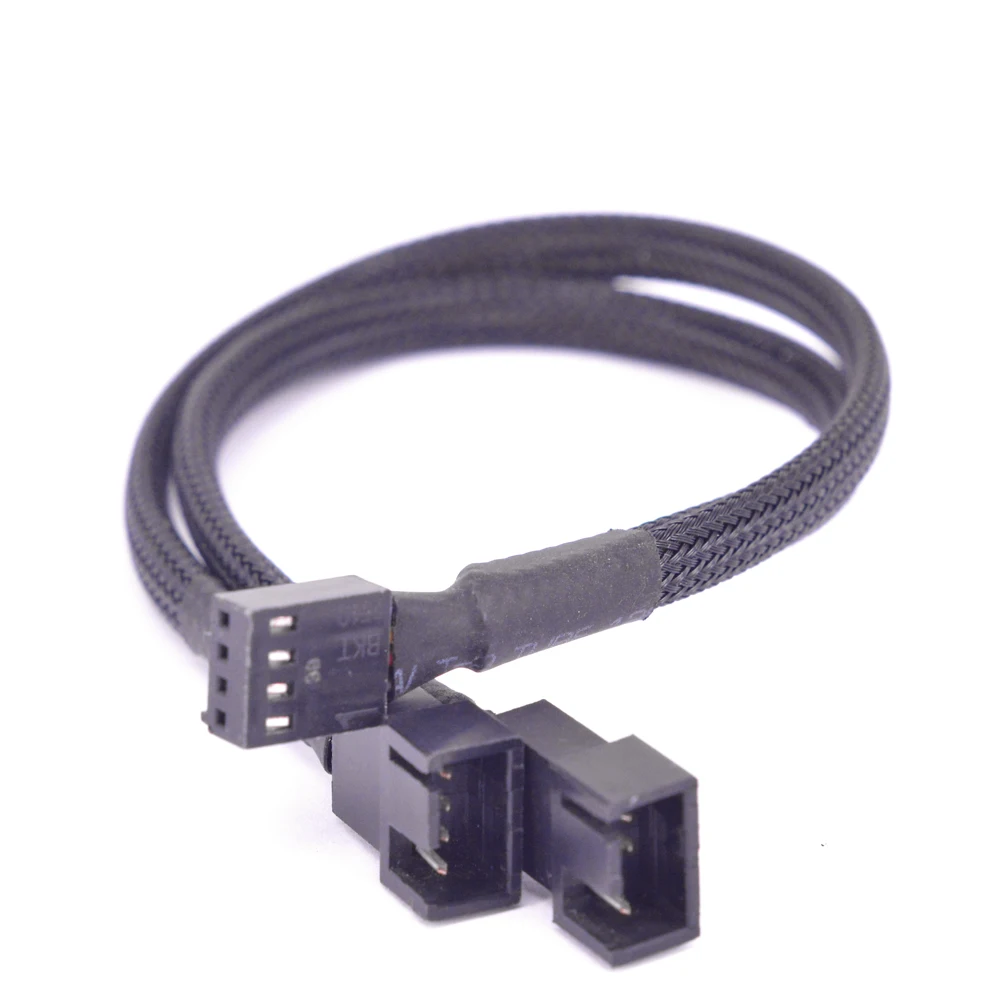 

12V 4 Pin Pwm Fan Cable 1 To 2 Power Supply Extension Cable Y Splitter Port Multiplier Computer Pump Fan Connector With Sleeved
