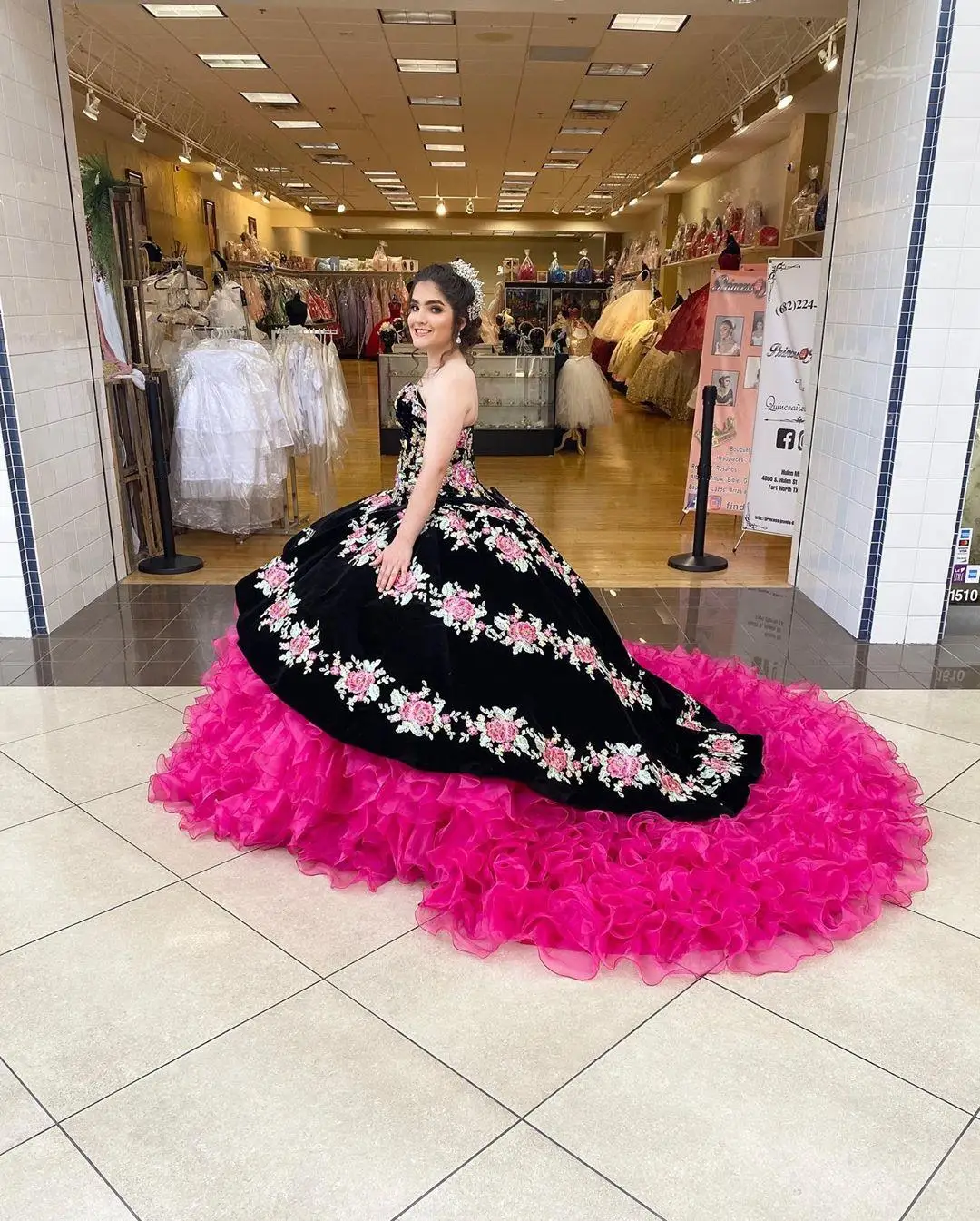 

Black Charro Quinceanera Dresses Ball Gown Sweetheart Organza Appliques Ruffles Puffy Mexican Sweet 16 Dresses 15 Anos