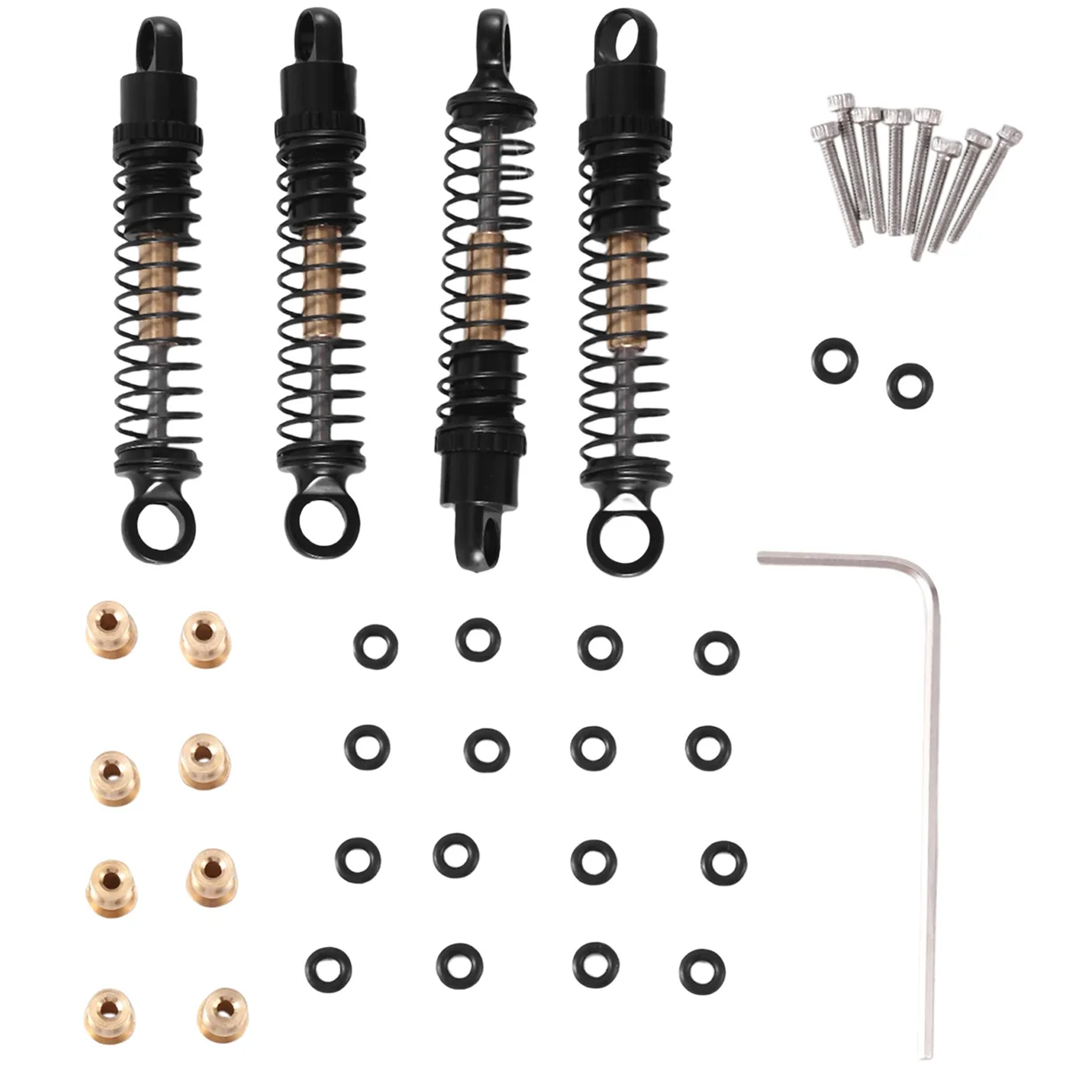 

4 шт. 40 мм металлический амортизатор масляный демпфер для осевого SCX24 C10 JLU Гладиатор Bronco 1/24 RC Гусеничный автомобиль обновления, черный