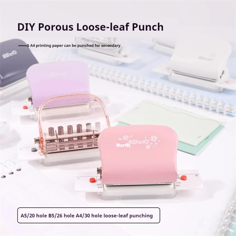 6-Hole Punching Machine KW-Trio 99h9 26 30 Hole Punching Machine A4 B5 Hole Machine Student Manual circle hole punch hole punching tools paper craft punch paper punch