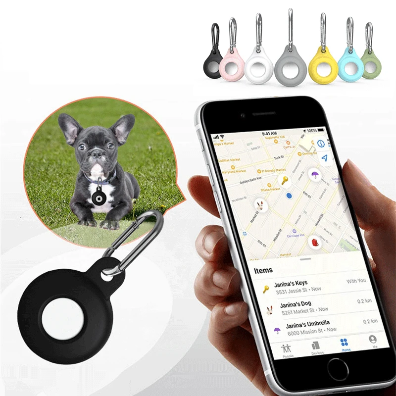 For Apple Airtags Case Silicone Protective For Airtag Tracker Locator Anti-lost airtag air tag Case dog Anti-Loss Tracker