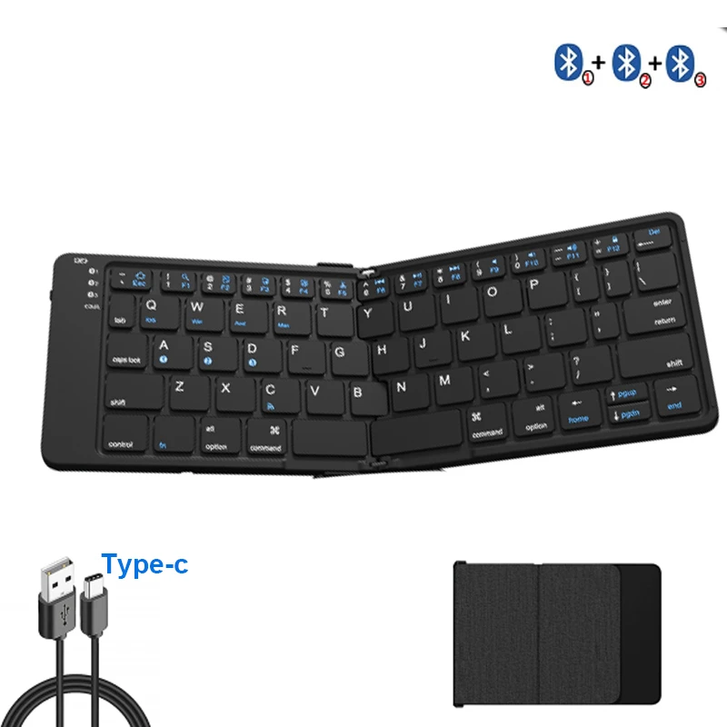 Teclado Dobrável sem Fio de Bluetooth Teclado Dobrável para Iphone Ipad Smartphone Mini Teclado de Viagem Recarregável Rússia Coreia