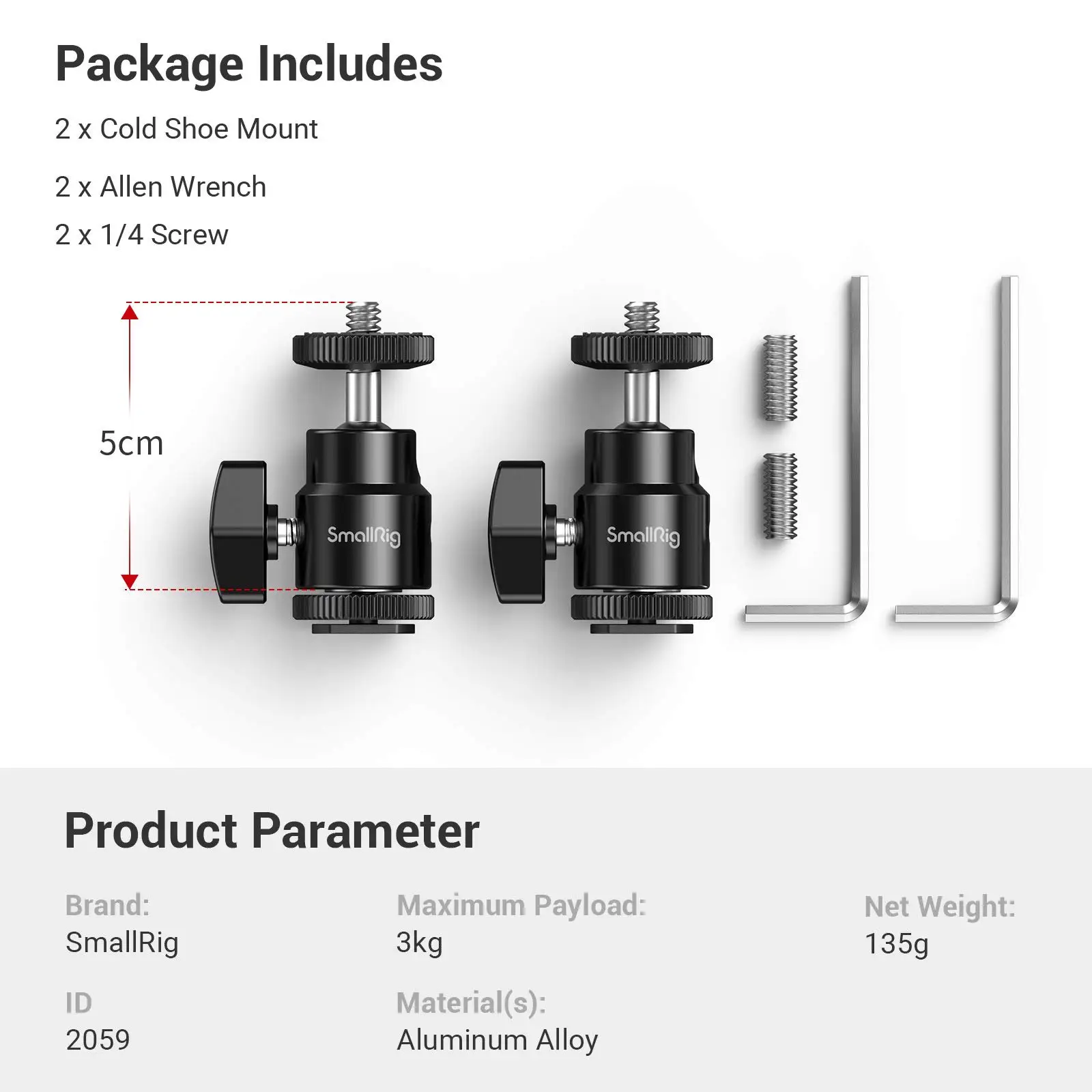 1/4" Camera Hot Shoe Mount with Additional 1/4" Screw for Canon for Nikon for Pa