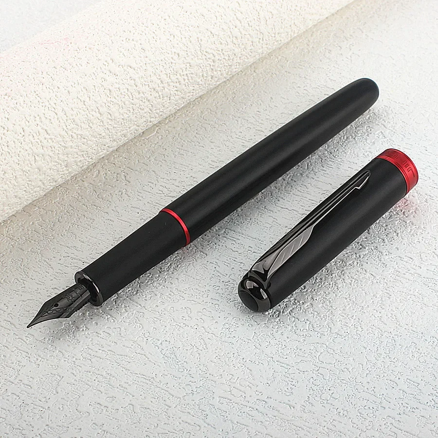 Jinhao 75 Fountain Pen #26 EF/F/M Nib, Black Extra Fine 0.4mm Office Writing Pen with Converter 2
