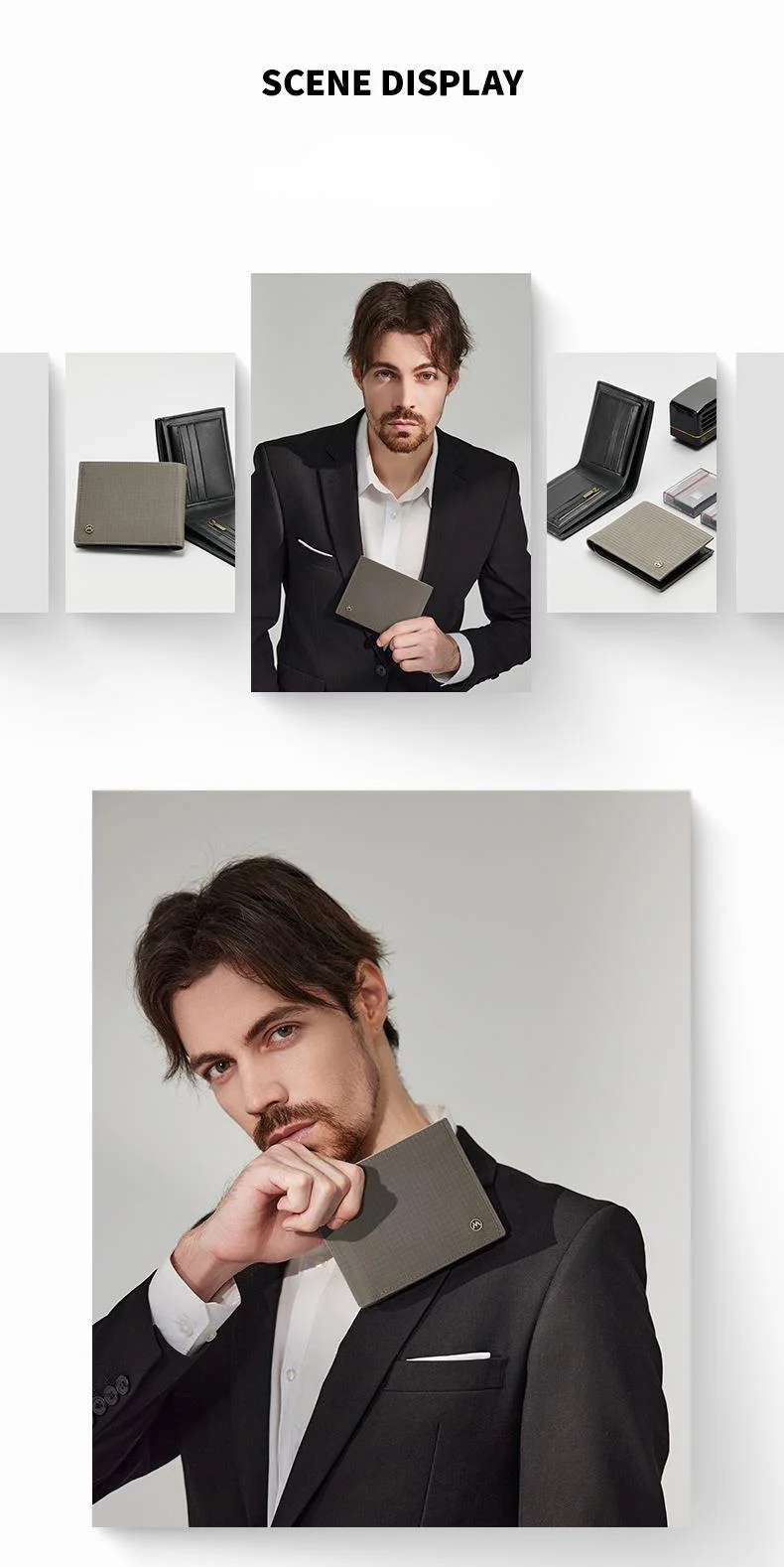 Men's Wallet With Rfid Protection And Anti-theft Grid Design_voghion.com