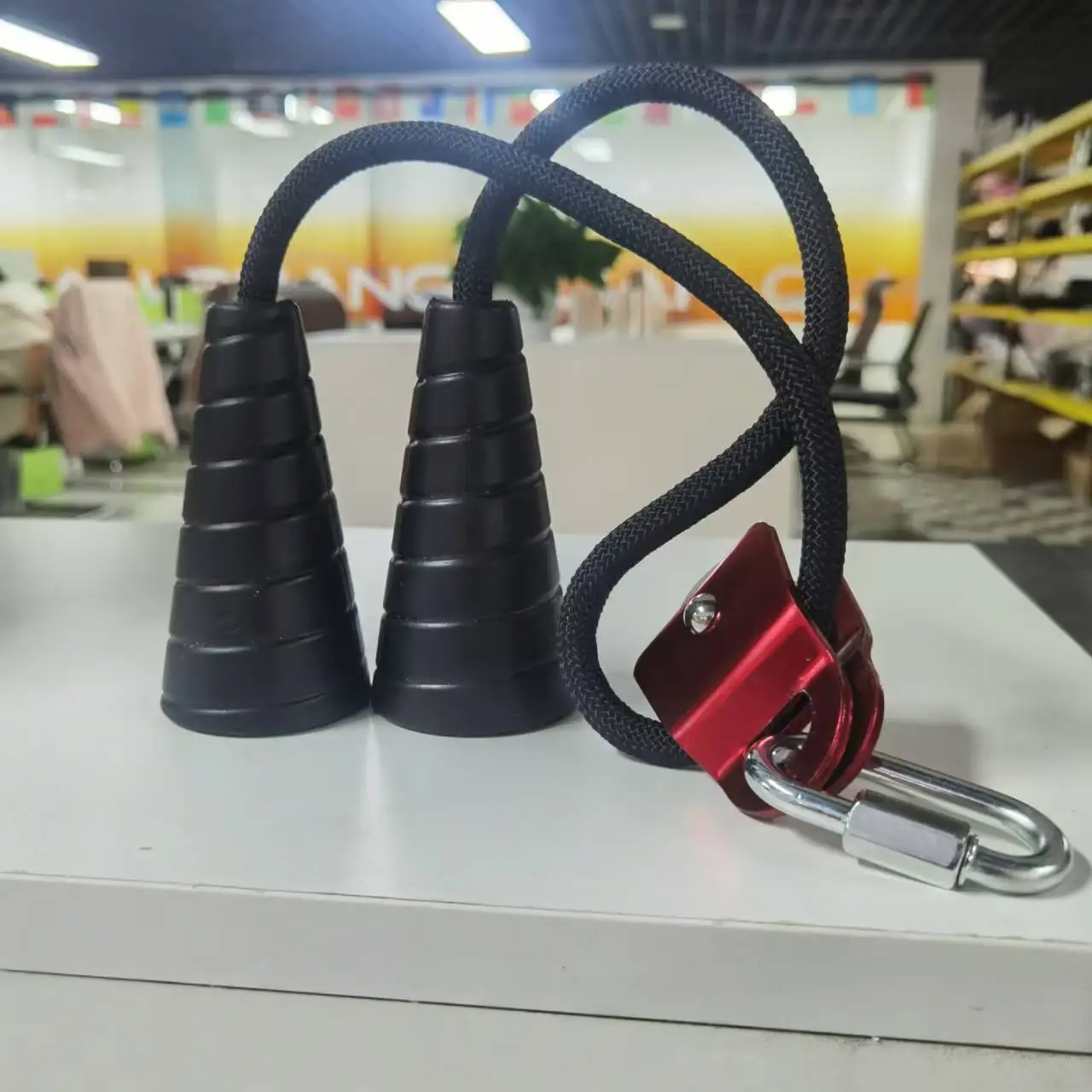 MKA Hand Grip Tapered Spiral Biceps Triceps Drawstring Single Grip Rope Pull Down Cable Attachment Muscle Fitness Training Equip