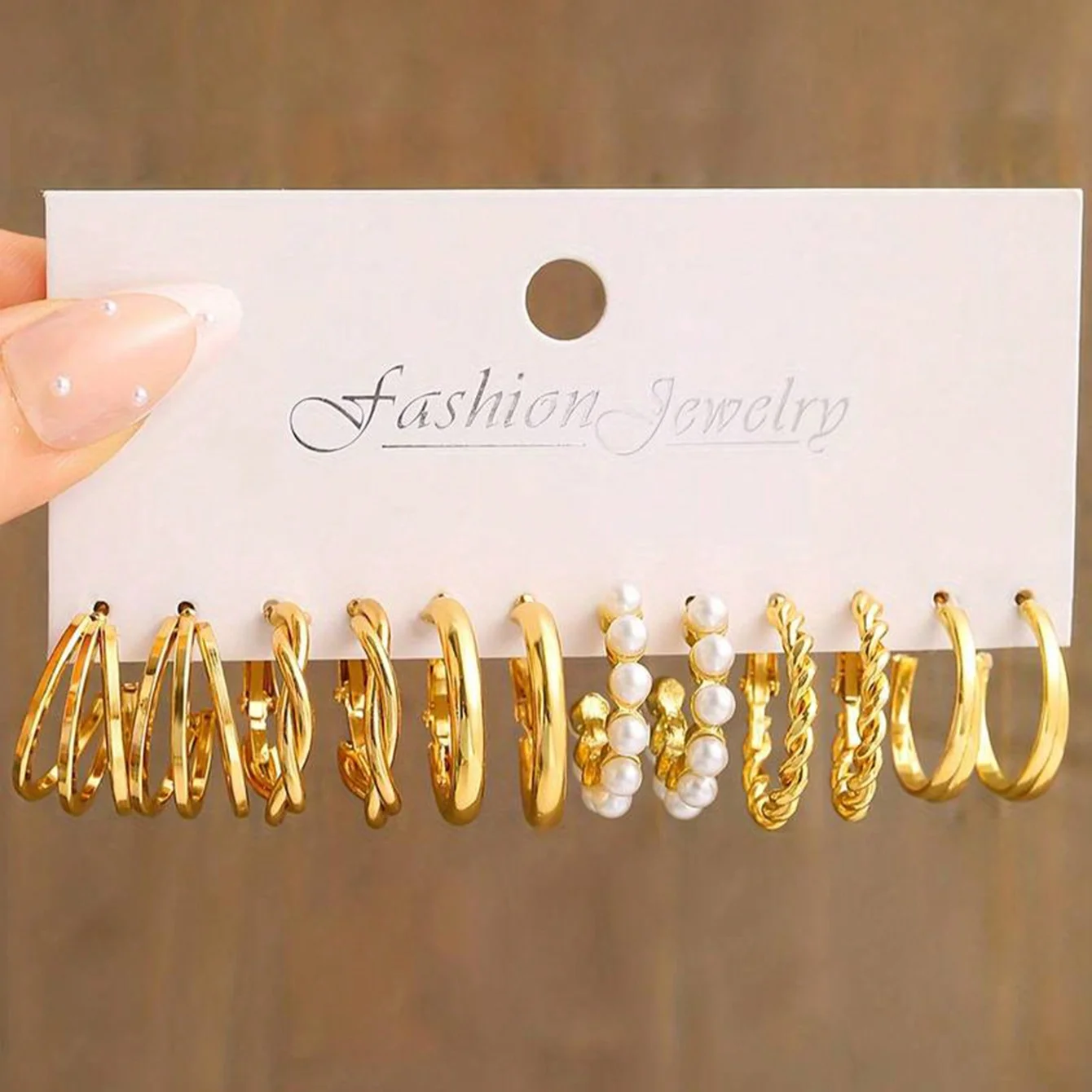 Jewelry Sets Women Earrings 48-12 Pieces Faux Pearl Multi-Layered Wide Twist For Daily Wear