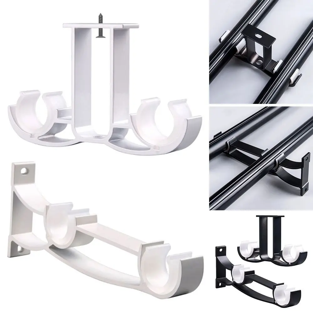 Description Picture 2 of itemNew Side Top Mounted Hanger Holder Hardware Holder Window Shower Curtain Pole Bracket Double Curtain Rod Brackets