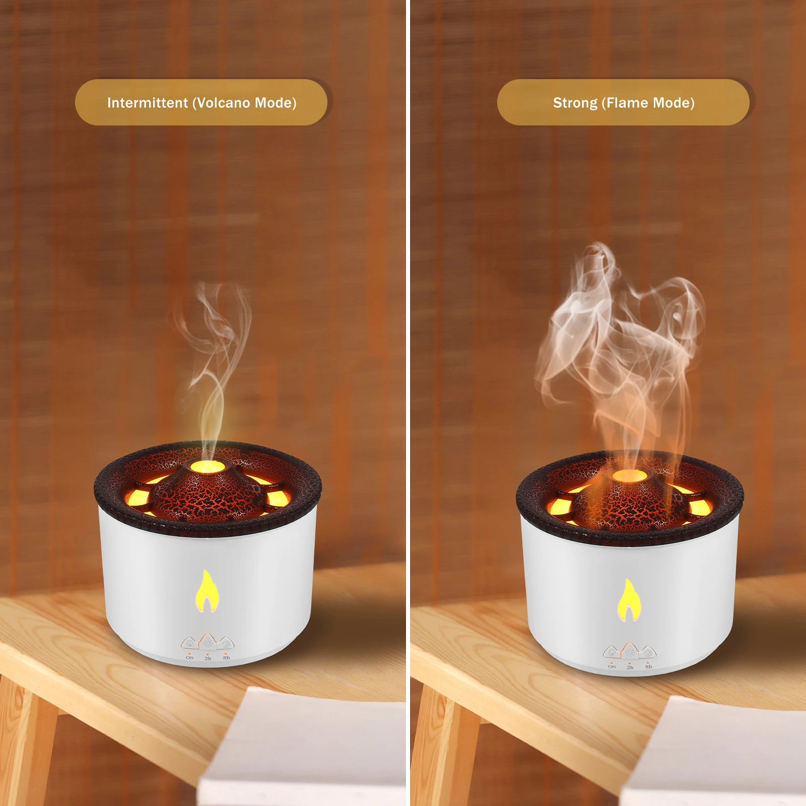 New Volcano Essential Oil Diffuser 24db Low Noise Aromatherapy Diffuser  with 2 Timer 2 Mist 360ml Mini Flame Humidifier Portable - AliExpress