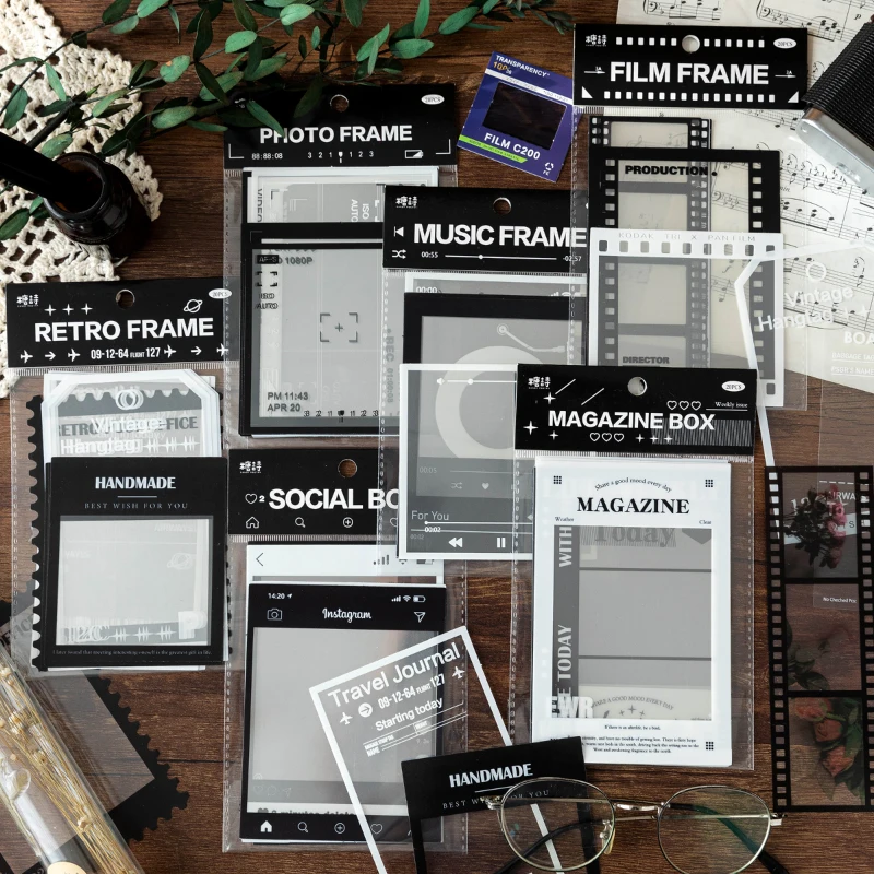 

15Pcs/Set Various Border Transparent PET Stickers Decor Photo Album Planner Aesthetic Diary Notebooks Accessories Scrapbooking