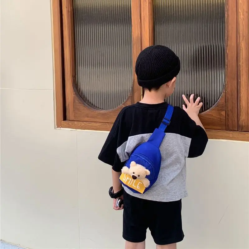 Korean INS Cartoon Bear Children Chest Bag vCute Coin Purse Shoulder Bag Boy Girl Cross Body Bag Fashion messenger Bag Baby Item cartoon bear children chest bag cute coin purse shoulder bag korean boy girl cross body bag fashion messenger bag baby stuff