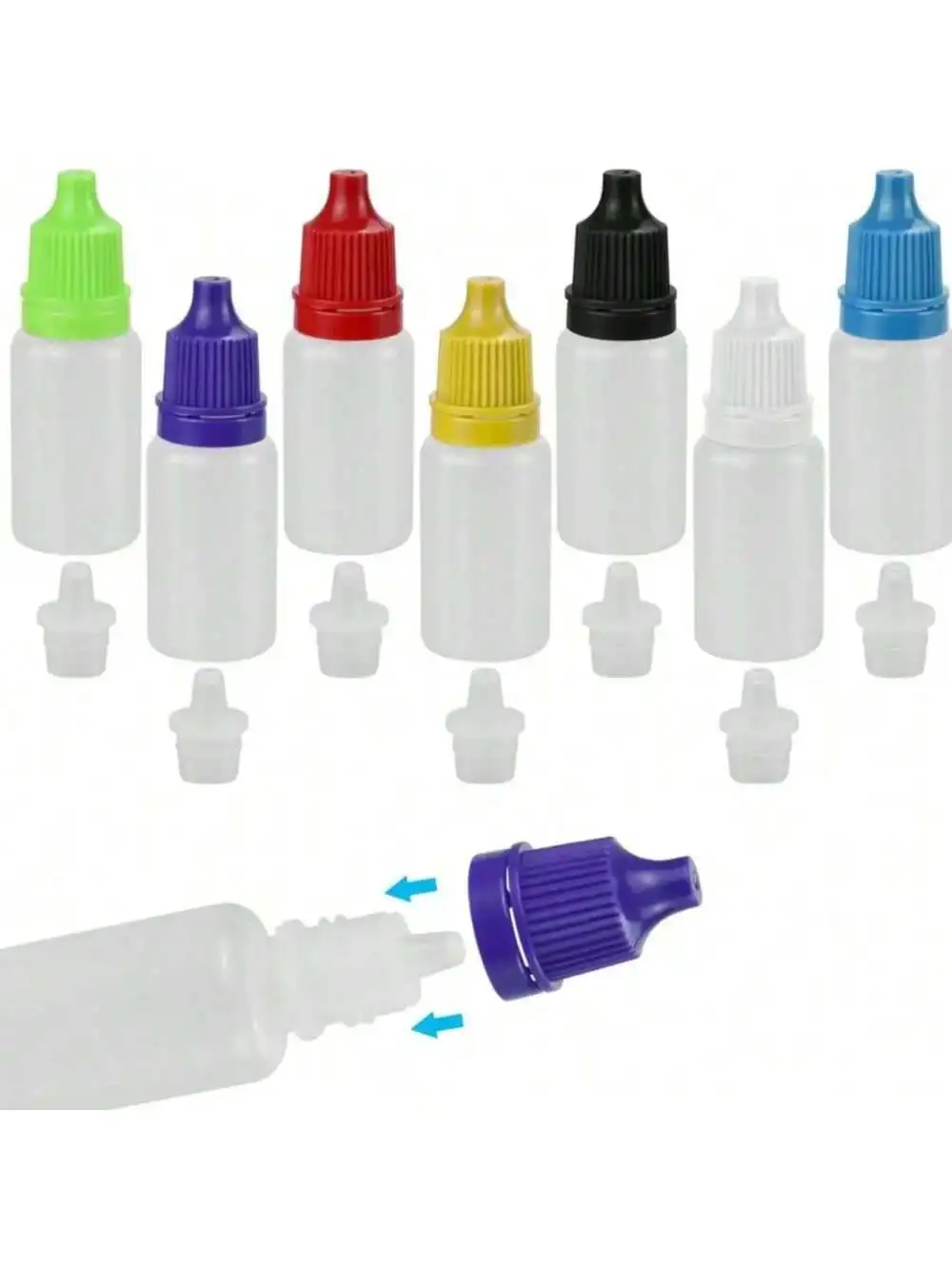 Squeeze Bottle 10/20ML Small Liquid Bottle Eye Drop Bottle Essential Oil Plastic Tip Plastic Squeeze Mini for Liquid Distribution