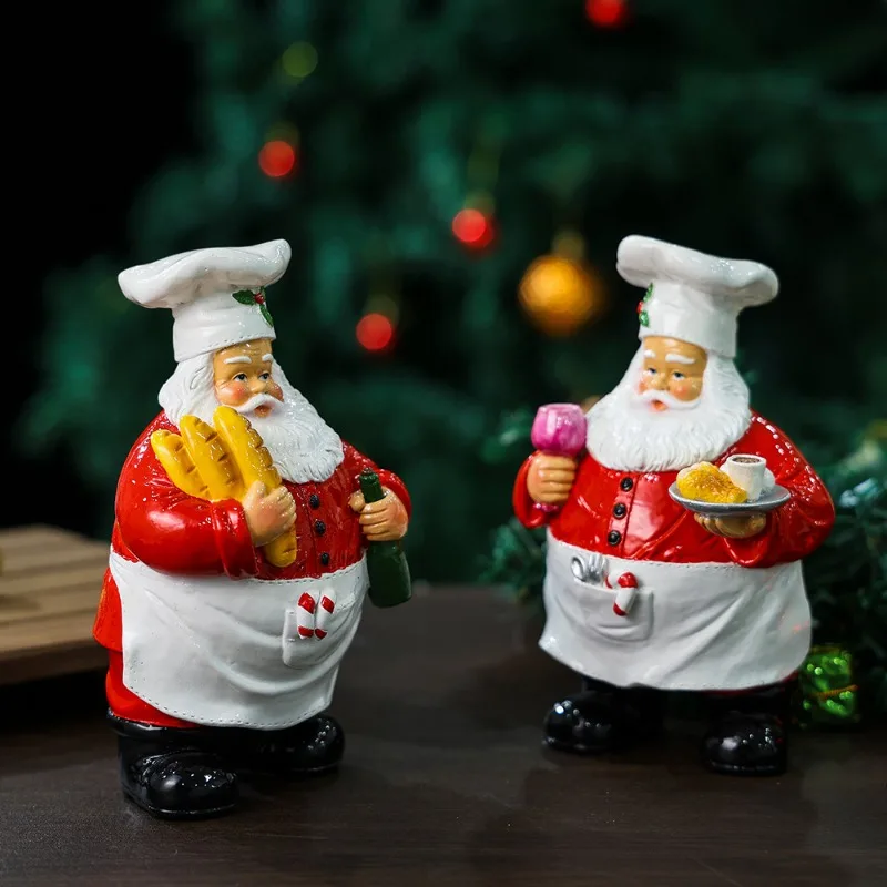 New Christmas Santa Desktop Decoration - Practical Home Decor for Dining Table & Living Room - Resin Craft Christmas Ornament