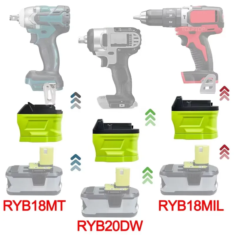 Ryobi 18V 배터리 용 배터리 어댑터 변환기 Makita/Dewalt/Milwaukee 18V 20V 리튬 이온 배터리 전동 공구 사용