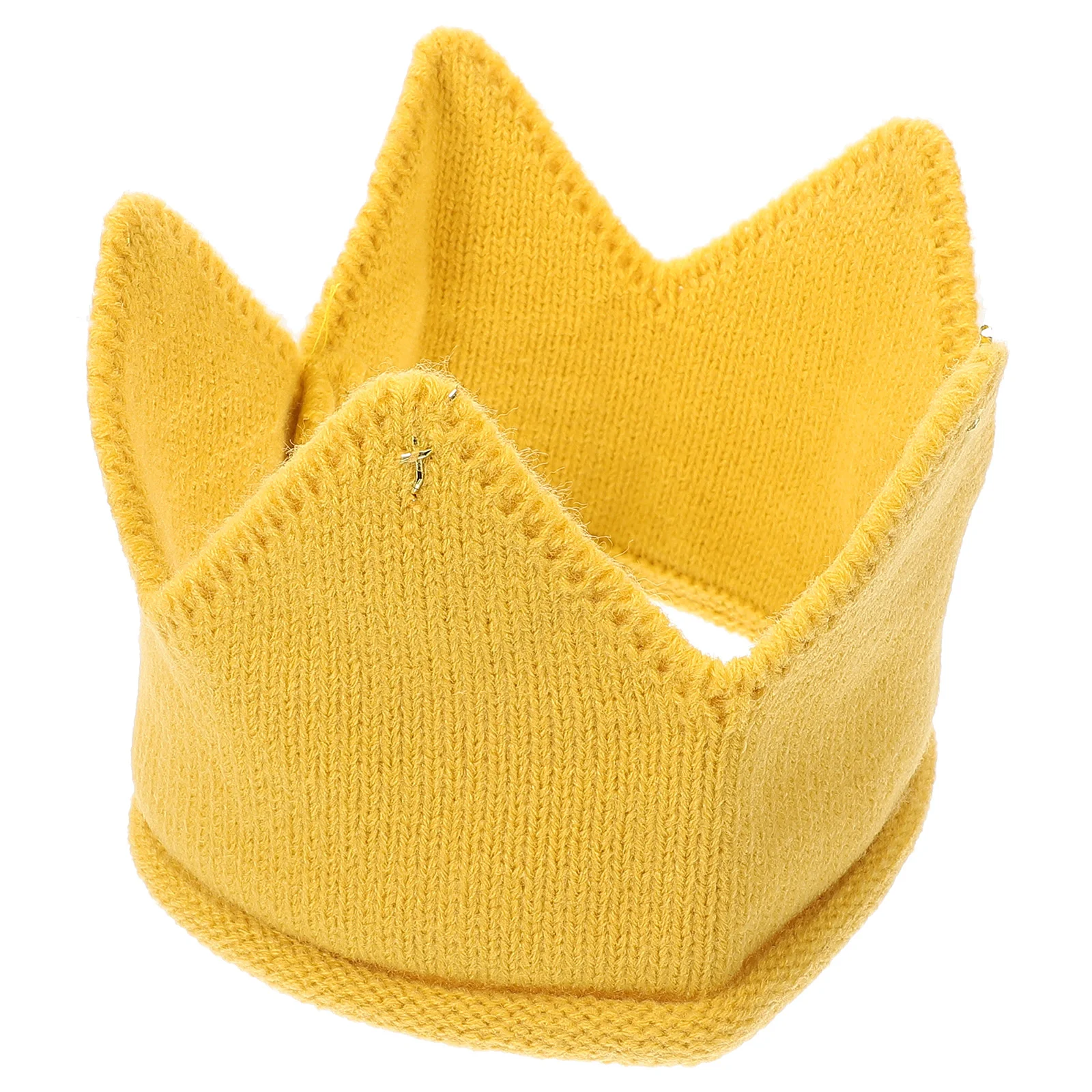 

Baby Crown Baby Girl Hats for Baby Birthday Party - Knitted Crochet Winter Beanie Cap for Kids - Yellow Medium