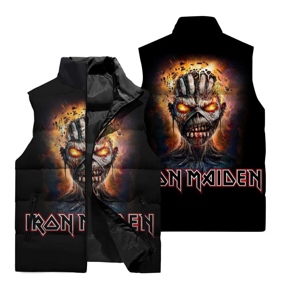 thumbnail image 1 of Chaleco con estampado de terror 3D para hombre, para exteriores, para acampar, viajes, resistente al viento, con cuello alto y bolsillo con cremallera, 1 of 4