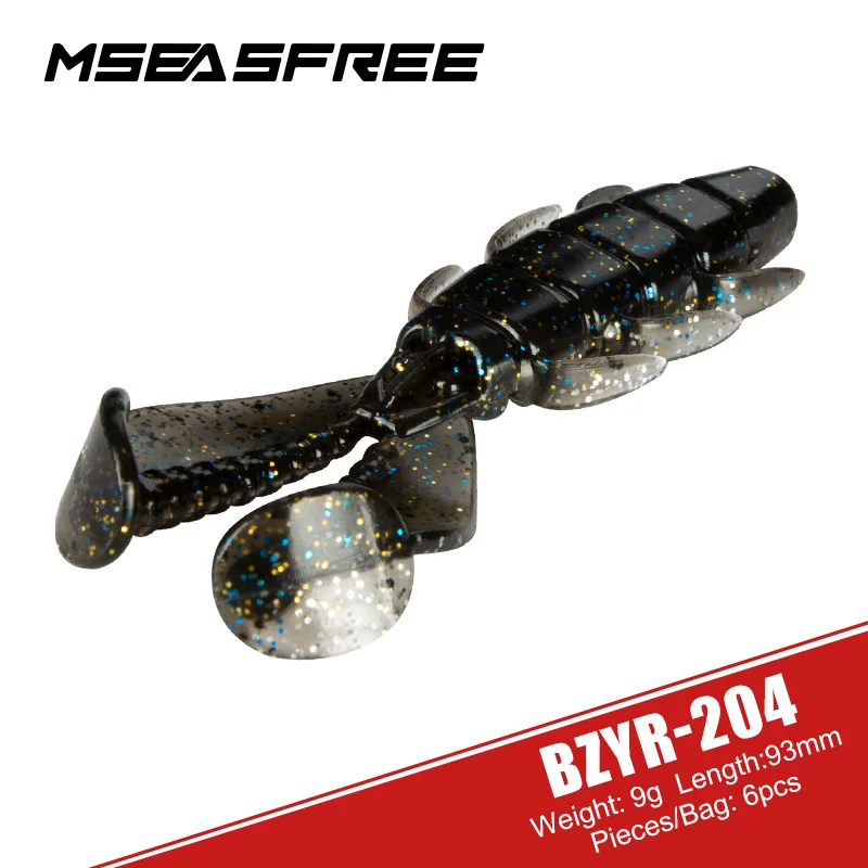 

MSEASFREE Shrimp Soft Fishing Lures 93mm 9g Artificial Baits Silicone Wobblers For Pike Swimbait Jigging Baits Worms Bass Gear