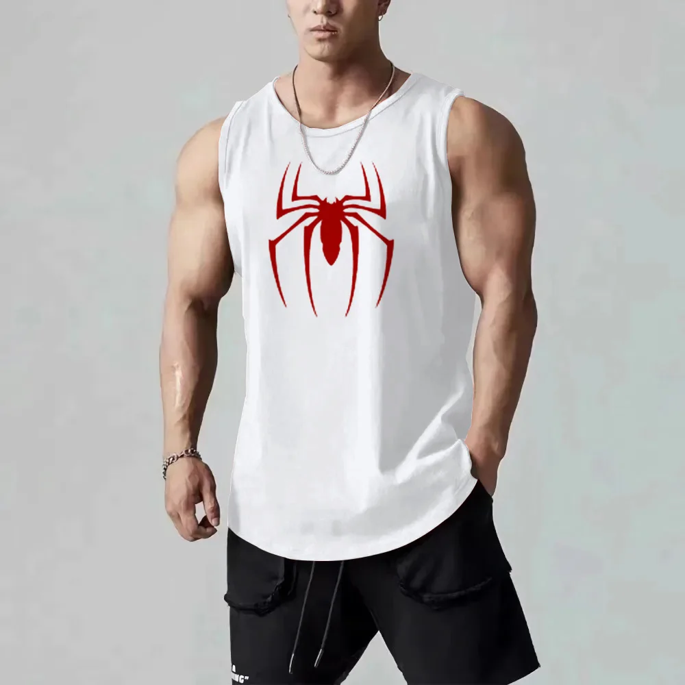 

Red Spider Printed Summer Quick Dry Gym Tank Top Mens Bodybuilding Vest Fitness Sleeveless T Shirt Muscle Workout Clothing