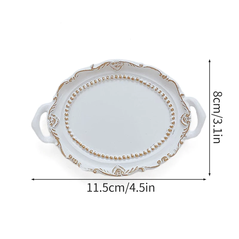 European Retro Storage Tray Resin Candle Jewelry Earrings Display Jewelry Storage Decoration Tray Resin Dish Plate Photo Props 6