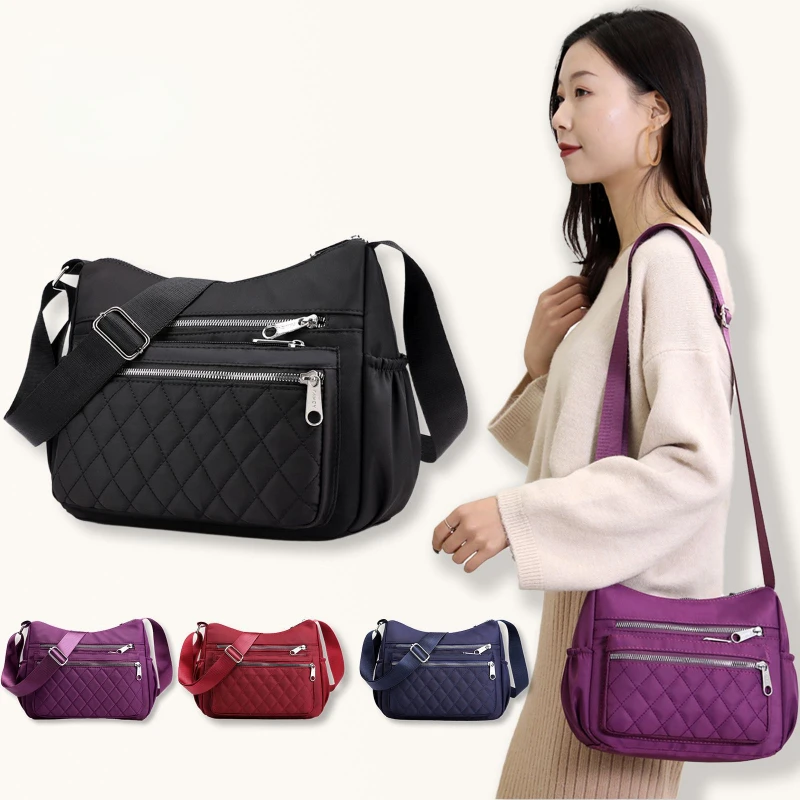 

New 2023 Oxford Waterproof Shoulder Bag Women Casual Crossbody Bag Multifunction Shopping Handbag Large Capacity Messenger Bag