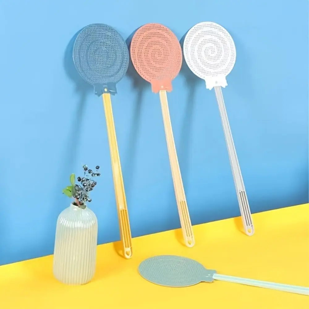 Fly Swatter Simple and Cute Household Cartoon Large Plastic Long Handle Thickened Mosquito Killing Swatter Outdoors Fly Swatter