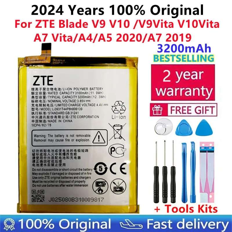 

100% Original 3200mAh Mobile Phone Battery For ZTE Blade V9 V10 /V9Vita V10Vita/A7 Vita/A4/A5 2020/A7 2019 Batteries Bateria