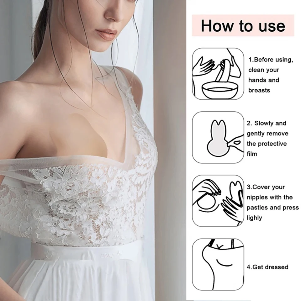 Push Up Silicone Nipple Covers Pasties Breast Lift Boob Tape Reusable Adhesive Sticky Bras Women