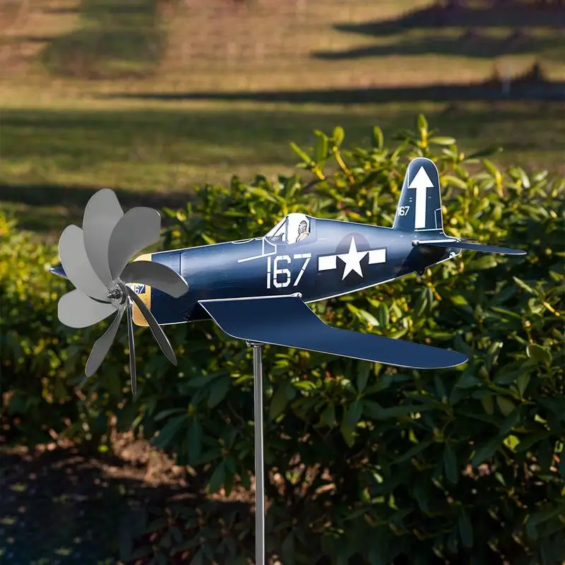 

Airplane Wind Spinner Metal Garden Windmill Airplane Wind Spinners Stainless Steel Garden Art Decoration Weatherproof Wind