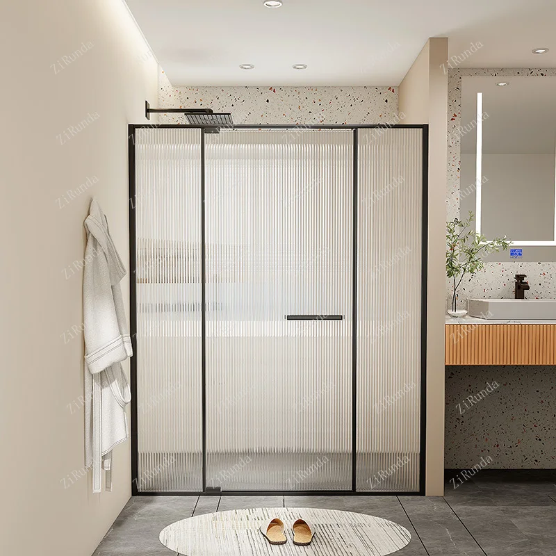 LP Shower room partition glass domestic bathroom dry-wet separation sliding door shower screen