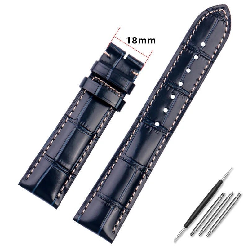 thumbnail image 1 of Correa de reloj para Longines Masters Collection L3 L4 L2.628/L2.673, de piel de vaca, con hebilla de mariposa, correa de reloj de 19, 20 y 21 mm, 1 of 5