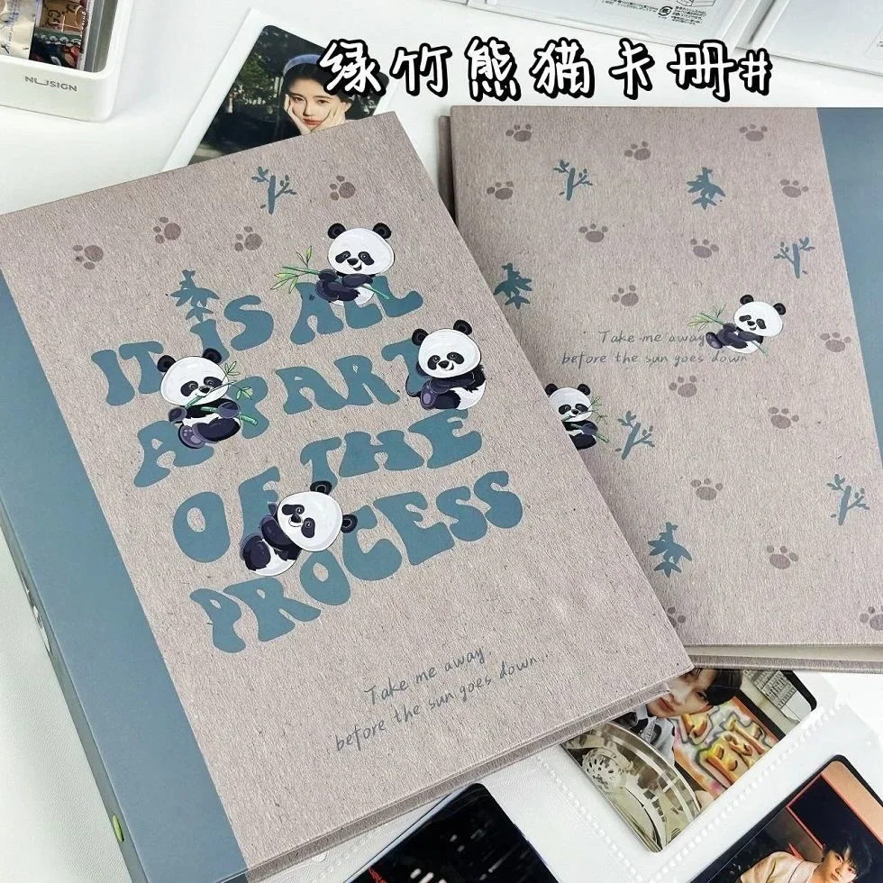 IFFVGX Panda A5 Binder Photocard Holder Kpop Idol Photo Album Photocards Collect Book Album for Photographs Kawaii Stationery iffvgx cartoon a5 binder photocard holder kpop idol photo album photocards collect book album for photographs kawaii stationery