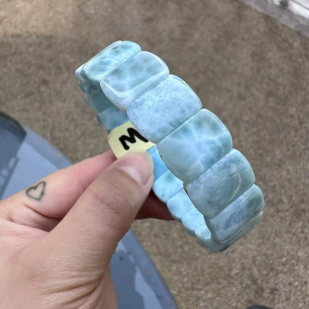2026 AAA Grade Natural Larimar/Copper Pectolite Bead 10x14mm Bracelet Dominicana Genuine Larimar Gemstone Bangle Woman Wholesale