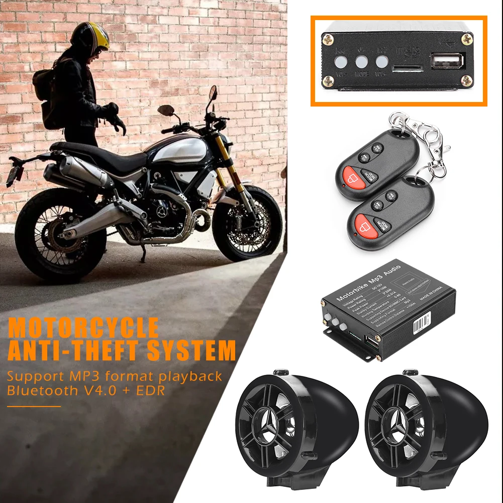 Remote Motorcycle Alarm System Wide Scope Of Application Simplicity Mp3