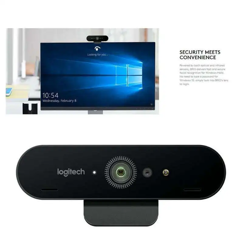 

Original Logitech C1000e BRIO 4K Ultra HD Webcam with Mic for Live Streaming Recording