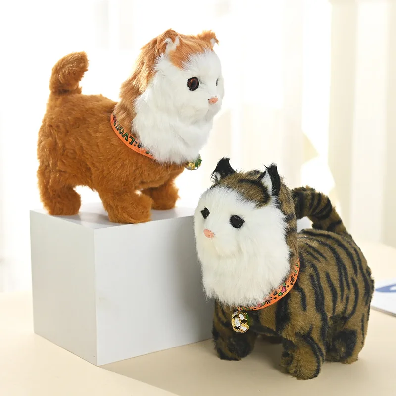 1Pcs Hot Funny Electric Cat Pet Electronic Plush Cat Toy Sing Song Music Animal Walk Bark Kid Toy Festivals Birthday Gift