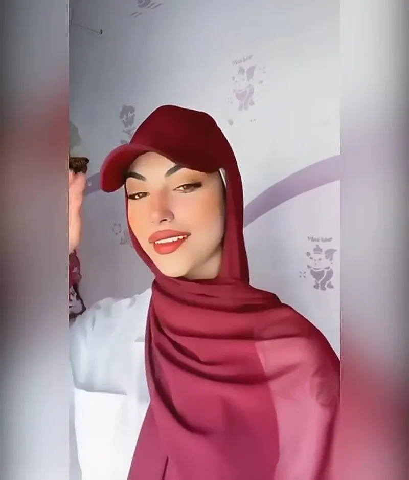 Muslim Chiffon Hijab With Baseball Cap 