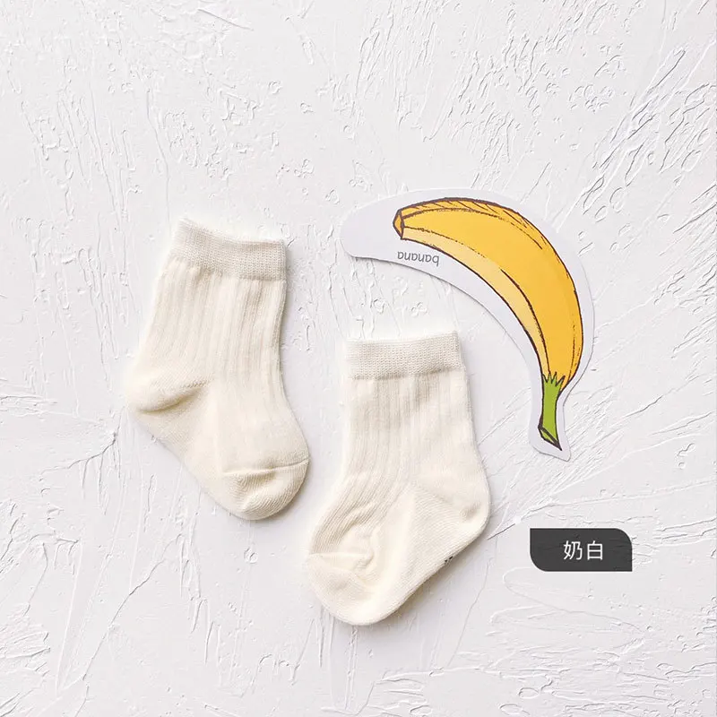 0-6Y New Kids Solid Candy Color Socks 100% Cotton Soft Socks for Boys Girls Slouch Children Infant Toddler Socks