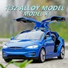 1:32 Tesla Model X Model S Alloy Car Model Diecasts Metal Toy Vehicles Car Model Simulation Sound and Light Collection Kids Gift 1
