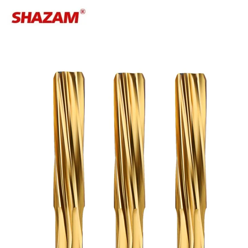 SHAZAM HSS-CO Helical Reamer Cobalt Titanium Plated Stainless Steel Special Straight Shank Reamer 3-20 Decimal Point Reamer 2