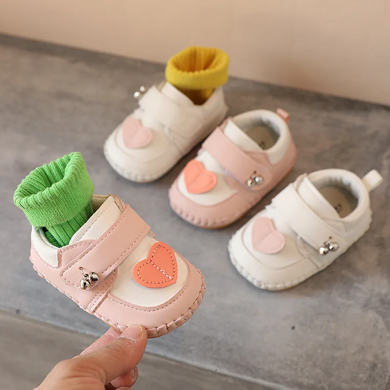 

Baby Girls Leather Shoes Spring Autum Toddlers Shoe Newborn Soft bottom No-slip Footwear Crib Shoes Child First Walkers 0-18M